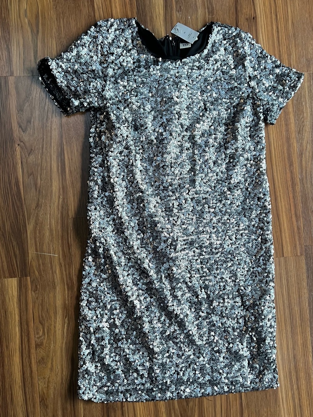 GAP Silver Sequin Short Shift Dress
